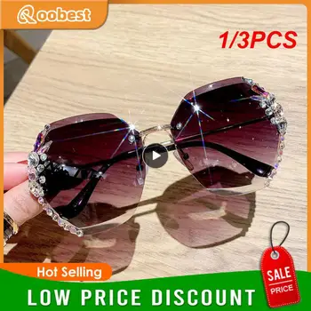 1/3PCS Luxus márka design Vintage keret nélküli strassz napszemüveg Női Férfi divat színátmenetes lencse Napszemüveg árnyalatok nőknek