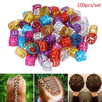 100x DIY Dreadlock gyöngyök állítható hajfonat gyűrűk mandzsetta klipek nagykereskedelem Gyerekek