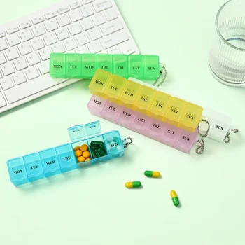 1db 7 nap 5 szín tabletta gyógyszer doboz heti tablettatartó gyógyszertároló Tároló rendszerező tartály független rácsos osztók