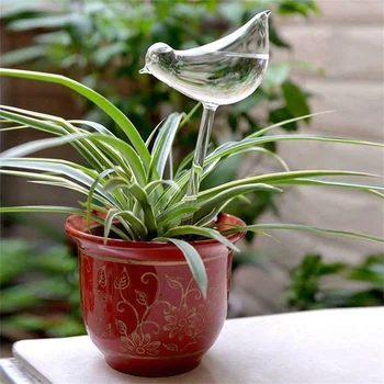 1db Kerti automata virágöntöző készülék Növényi öntöző önöntöző földgömbök madár alakú kézzel fújt átlátszó műanyag Aqua izzók