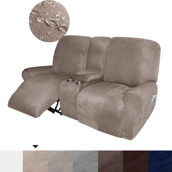 2 üléses velúr fekvőtámasz kanapéhuzat pohártartóval Rugalmas nyugágy fotelhuzatok All-inclusive kanapéhuzatok nappaliba