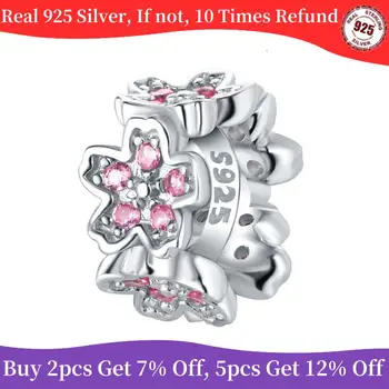 2023 100% valódi 925 sterling charm Sakura elválasztó gyöngyök illeszkednek Pandora eredeti karkötő ezüst gyöngyök DIY ékszerek szeretőnek