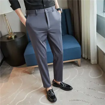 2023 Új stílus tavasz ősz férfi karcsú alkalmi öltöny nadrág divat üzleti sztreccs nadrág férfi márka egyenes ruházat p218