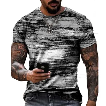 2024 Forró nyári graffiti 3D nyomtatás Férfi pólók Streetwear Polyester Crew Neck Rövid ujjú felsők Alkalmi laza pólók