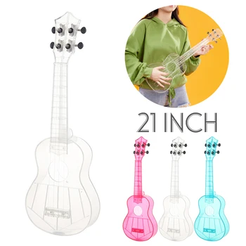 21 hüvelykes ukulele szoprán átlátszó PC anyag Integral Unibody könnyű cukorka színes 3 húros gitár
