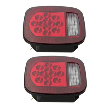 2Pcs univerzális piros+fehér 39 LED stop fék kanyar hátsó kombinációs lámpa Jeep TJ CJ YJ JK-hoz