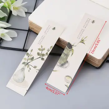 30db Kreatív kínai stílusú papír könyvjelzők Festési kártyák Retro gyönyörű dobozos könyvjelző Emlékajándékok 