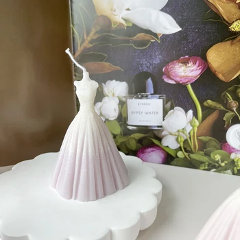 3D esküvői ruha öltöny kézzel készített szappanforma DIY illatos gyertya vakolat torta dekoráció szilikon forma