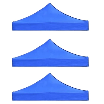 3Db 2X2M baldachin felső fedél csere Négysarkú sátorszövet Összecsukható esőálló terasz pavilon csere kék