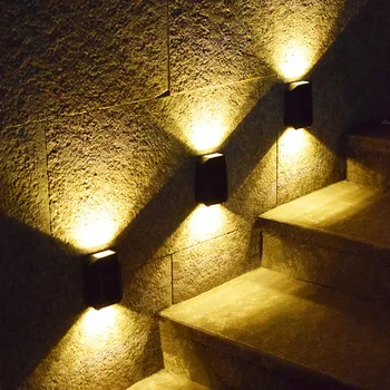 4/8Pcs Napelemes LED lámpa Kültéri vízálló kerti dekoráció Fényvezérlő érzékelő Napfény kerítés Lépcsőház Fal Lépcsők Lépcső Lámpa