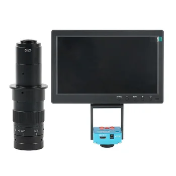 4K 48MP HDMI ipari digitális mikroszkóp kamera TF kártya 10,1 hüvelykes LCD monitor PCB forrasztási videofelvevő 180X C-bajonettes zoom objektív