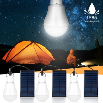 5V 15W 300LM hordozható napenergia kültéri lámpa alacsony fogyasztású izzó napelemes panel kültéri kert kemping sátor világítás