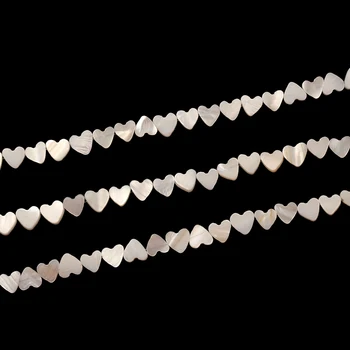 8mm Keresztlyuk szív alakú természetes színű Trochus gyöngyház kagyló kőgyöngyök ékszerkészítéshez Gyöngy DIY gyűrű nyaklánc