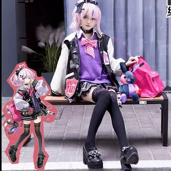 Anime Vtuber NIJISANJI HU Maria Marionette Cosplay jelmez paróka féléves egyenruha Activity Party szerepjáték ruházat