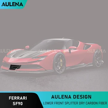 Aulena száraz karbon karosszéria készlet Alsó első elosztó autó elülső rúd utólag felszerelt légbevezető teljes száraz szén a Ferrari SF90 számára