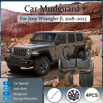 Autó sárfogó Jeep Wrangler JL 2018~2023 Fröccsenésgátló sárvédők Sársárvédők Sárvédő fáklya Fröccsenő ajtóvédők Automatikus tartozékok