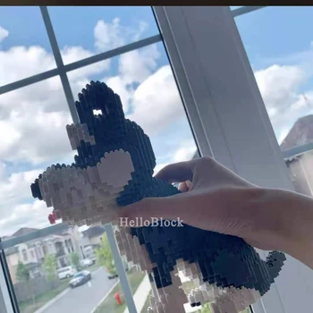 Balody 16049 Szürke schnauzer Kisállat kutya építőelem Állat 3D modell 2100db Kis Mini gyémánt kockák Játék gyerek Chiristmas ajándék