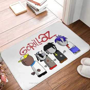 Band Gorillaz csúszásmentes lábtörlő csapat Fehér fürdő konyhaszőnyeg imaszőnyeg Otthoni minta dekoráció