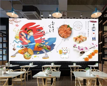 beibehang Egyedi divat dekoratív festés tapéta Japán sushi szerszámok háttér papel de parede fali papírok lakberendezés