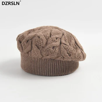 Bestsellerek Gyapjú svájcisapkák Luxus design Kasmír kevert twist kötött női új őszi téli irodalmi retro meleg kalap