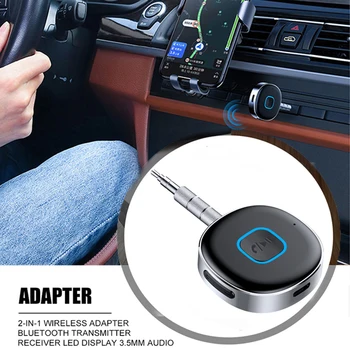 Bluetooth 5.0 vevő vezeték nélküli audio adapter 3,5 mm-es AUX kihangosító autós készlet veszteségmentes zenelejátszó hangszóró fejhallgatóhoz
