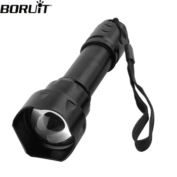 BORUiT T20 infravörös IR 850nm éjjellátó LED taktikai zseblámpa zoom IPX6 vízálló fáklya Használja az 18650 akkumulátoros vadászlámpát