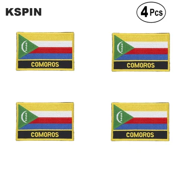 Comore-szigetek Téglalap alakú zászló Vasas fűrészen foltokon Hímzett zászló foltok Nemzeti zászló foltok ruházathoz