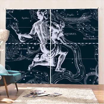 Constellation sorozat sötétítő függönyök nappaliba Fekete ablakfüggönyök hálószoba függöny szövetek kész kész otthon