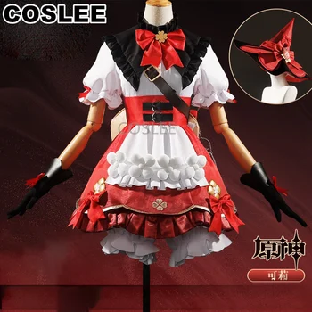 COSLEE játék Genshin Impact Klee Új bőr Lovely Lolita ruha Egységes cosplay jelmez Halloween Party Outfit Anime ruházat 2023