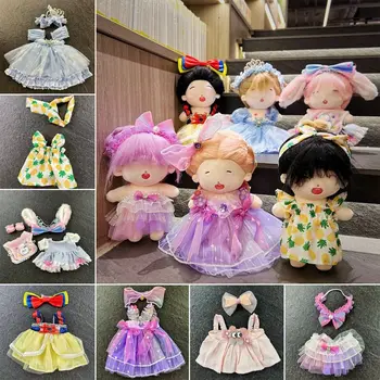 DIY baba ruhák rajzfilm 20cm többszínű öltöztetős plüss játékbabák kiegészítők