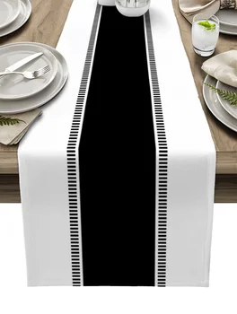 Fekete csíkok Egyszínű asztali futó dekoráció Lakberendezés Vacsora Asztal dekoráció Asztaldekoráció Asztaldekoráció