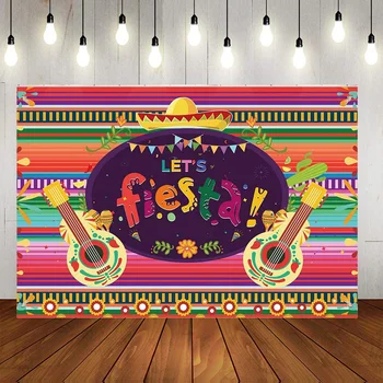 Fiesta fotózás Háttér Születésnapi zsúr dekorációk Karnevál Színes háttér Banner Terítő Stúdió kellékek Fotó