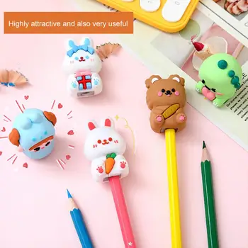 Gyerekek ceruzahegyezője Aranyos ceruzahegyező Mini Kawaii rajzfilm ceruzahegyező hordozható tollvágó gyerekeknek Aranyos írószerek