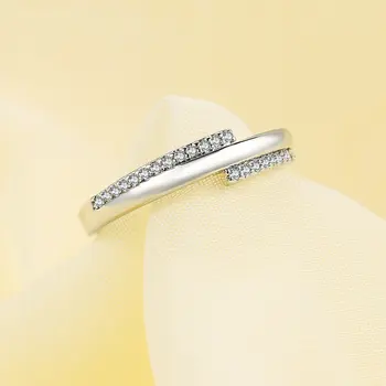 gyűrű nőknek Egyszerű kétsoros AAA+ köbös cirkónium fehér arany színű napi ujjgyűrű ajándék divatékszerek DZR019