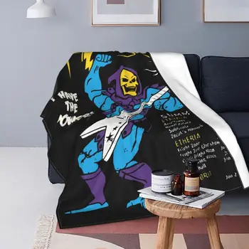 He-Man csontváz takaró kanapéhoz Kültéri ágynemű paplan puha gyapjú tavaszi meleg flanel Az univerzum mesterei takarókat dobnak