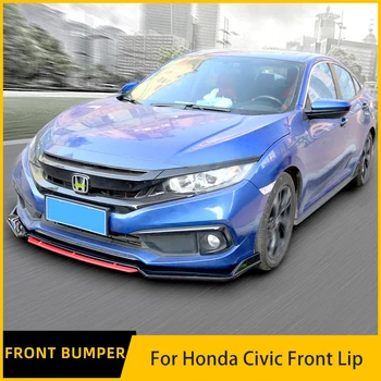 Honda Civic első ajak tartozékokhoz 4Db autó első lökhárító osztott ajaktest készlet spoiler diffúzor terelő ABS sport készlet