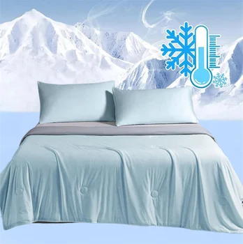 Hűtő takarók Sima légkondicionáló paplan forró alvóknak Nyári könnyű paplan hűvös érzésű rostos puha takaró