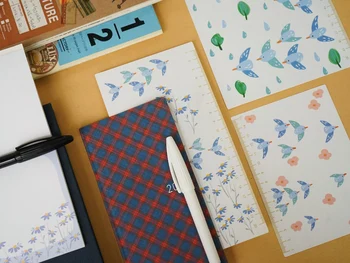 ins Repülő madarak&űrhajós minta írópad A5A6-hozUtazó notebook Aranyos papír műanyag PP tábla Utazók jegyzetfüzete
