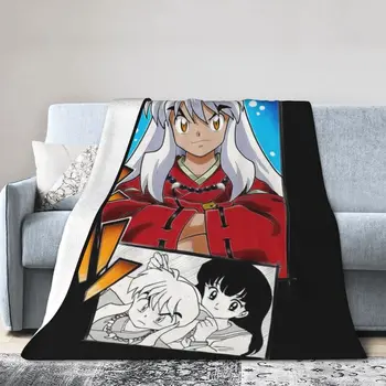 Inuyasha Kagome Higurashi takaró flanel gyapjú meleg japán démon anime sesshomaru takarók autóágyhoz kanapé ágytakarók