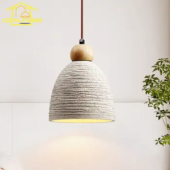 Ipari vintage Wabi-sabi Zen Art Dekoratív függőlámpák LED E27 Beton cement Hanginng lámpa Nappali/étkező kanapé