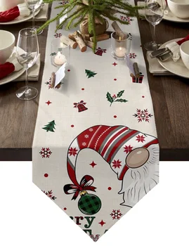 Karácsonyfa törpe hópehely Modern otthoni konyha Étkező terítők Esküvői parti asztal dekoráció Asztali futó