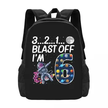 Kids Outer Space Blast Off 6 éves 6. születésnapi együttműködési hátizsák Nagy kapacitású aranyos összecsukható ruhák hátizsákok