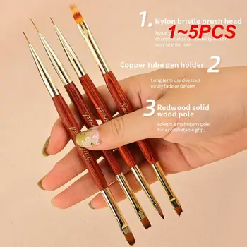 Kétfejű fa fogantyú toll Körömművészet alakítása Színes ecset festés Kerek fej fényterápia Toll Körömművészet Manikűr eszközök