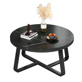 Kőtányér dohányzóasztal kerek Modern nappali Home Creative Small Apartment Tea Table