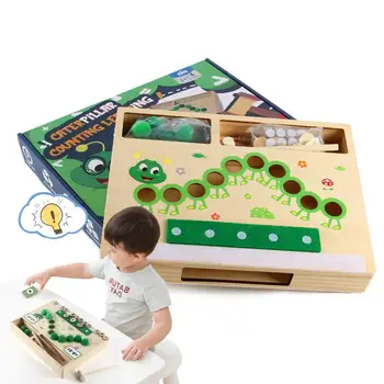 Montessori Számláló kisgyermekek számlálása Hernyó gyerekeknek STEM oktatási matematikai tanulási játék fiúknak Lányok Fa Montessori Nak nek