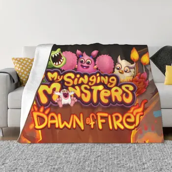 My Singing Monsters videojáték takaró puha gyapjú őszi meleg flanel hajnal tűz takarók kanapé utazás ágynemű paplan