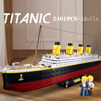 Nagy 3D Titanic modell építőkocka rejtvények Tengerjáró hajó Gyűjthető DIY összeszerelés Konstruktőr Építő kockakészlet készlet Gyerekek Felnőttek