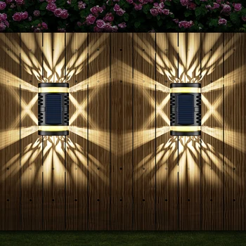 Nagy méretű napelemes LED kültéri fali lámpa vízálló kerti dekorációs lámpa erkélyhez udvari tájkép utca kerti fali fény