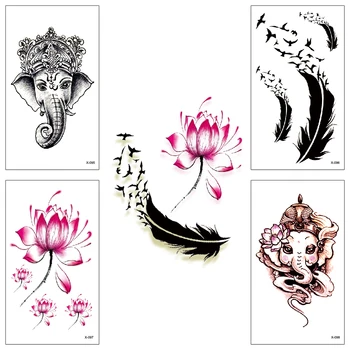 Nagykereskedelem 100Pcs/Lot Cool Characters Ideiglenes tetoválás Virág matrica Vízátadás Body Art matricák férfiaknak Nők Szépség Egészség