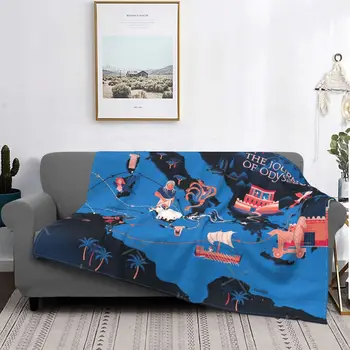 Odüsszeia térkép - Csillagkép takaró ágytakaró az ágyon Vintage kanapéágy kétszemélyes ágyhoz Szőrös téli ágytakarók
